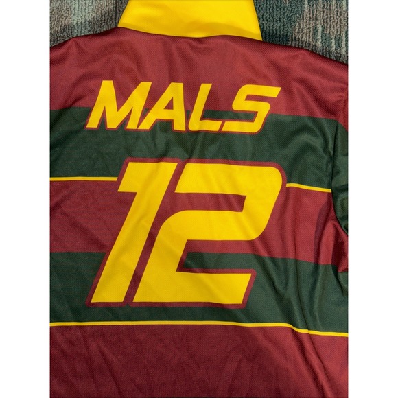 Marauders RFC Rugby Jersey XL Green‎ Burgundy Yellow Polo Collar MALS 12 Grace - Picture 8 of 10